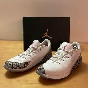 Nike Jordan ADG, spikeless golf shoes, men’s 11.5, white + fire red highlights